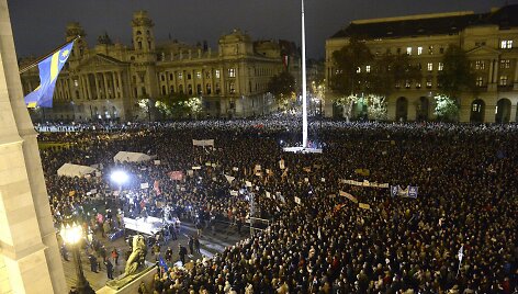 Demonstrantai Budape&scaron;te 