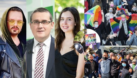  Ruslanas Kirilkinas, Skirmantas Malinauskas,  Fausta Marija Leščiauskaitė, „Kaunas pride“ akimirkos, protestuotojai