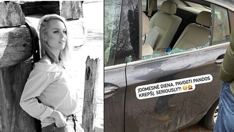 Akvilė Kisielienė, i&scaron;daužtas Akvilės Kisielienės automobio langas