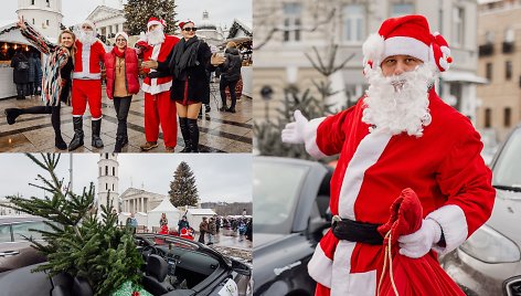 Kalėdų seneliai kviečia aukoti beglobiams gyvūnams