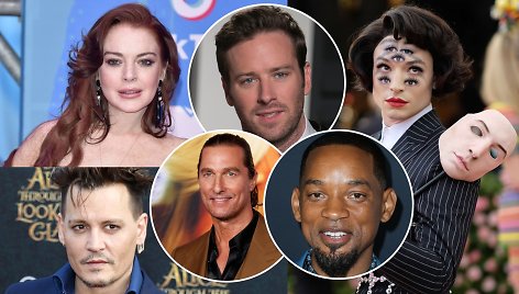 Lindsay Lohan, Johnny Deppas, Ezra Milleris, Armie Hammeris, Matthew McConaughey, Willas Smithas 