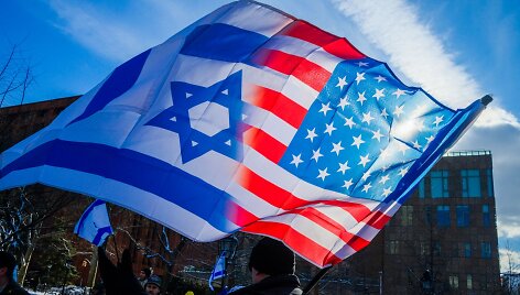 Amerikos ir Izraelio vėliava / Milo Hess / ZUMAPRESS.com