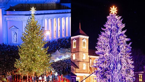 Vilniaus ir Kauno kalėdinės eglės