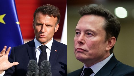 Emmanuelis Macronas ir Elonas Muskas