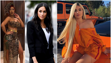 Cardi B, Sasekso hercogienė Meghan ir Kylie Jenner