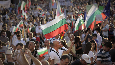 Bulgarijoje per antivyriausybinius protestus užblokuotas sostinės centras