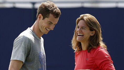 Andy Murray ir jo trenerė Amelie Mauresmo 