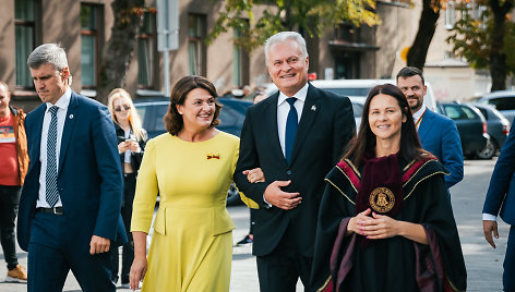 Gitanas Nausėda ir Diana Nausėdienė Kauno universitetų mokslo šventėje