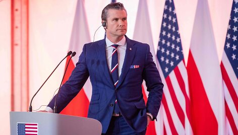 Gynybos sekretorius Pete'as Hegsethas / WOJTEK RADWANSKI / AFP