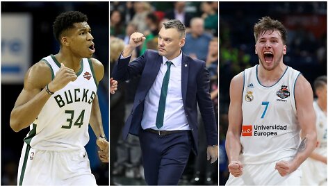 Giannis Antetokounmpo, &Scaron;arūnas Jasikevičius ir Luka Dončičius &ndash; krep&scaron;inio portalo eurobasket.com laureatai.