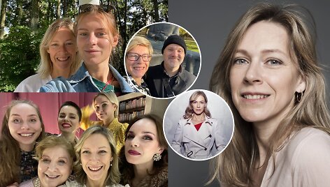 Gabija Jaraminaitė su dukra Elena ir kolegomis