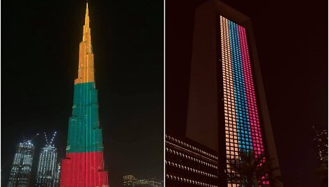 &bdquo;Burj Khalifa&ldquo; nu&scaron;vito Lietuvos trispalvės spalvomis