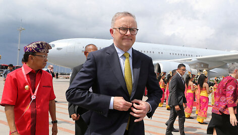 Australijos ministras pirmininkas Anthony Albanese'is atvyko į G20 susitikimą Balyje
