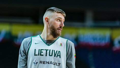 Lietuvos krep&scaron;inio rinktinės treniruotė. Deividas Gailius
