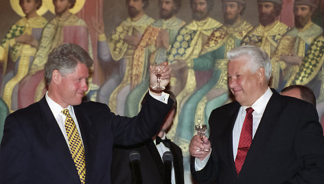 Billas Clintonas ir Borisas Jelcinas Maskvoje