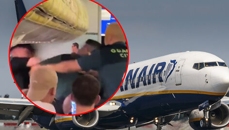 Girtų keleivių drama &bdquo;Ryanair&ldquo; lėktuve