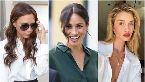 Victoria Beckham, Meghan Markle ir Rosie Huntington-Whiteley