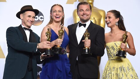 Markas Rylance'as, Brie Larson, Leonardo DiCaprio ir Alicia Vikander