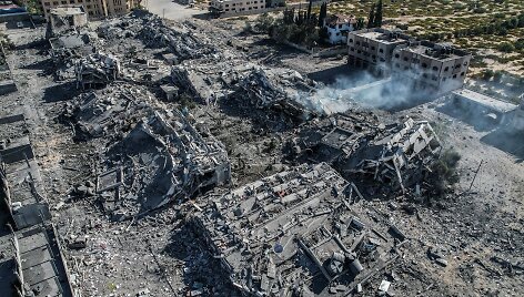 Gazos al-Zahros rajonas po bombardavimo