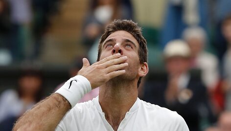 Juanas Martinas Del Potro Vimbldone patiesė Staną Wawrinką
