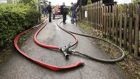 Gaisras Skersinės sodų 6-ojoje gatvėje Vilniuje