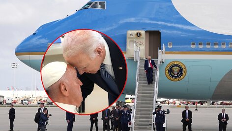 Popiežius Pranci&scaron;kus, Joe Bidenas ir prezidentinis lėktuvas &bdquo;Air Foce One&ldquo; / ZUMApress / AP