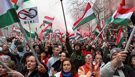 Protestas Vengrijoje prie&scaron; V.Orbaną
