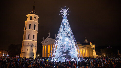 Kalėdų eglės įžiebimas Vilniuje