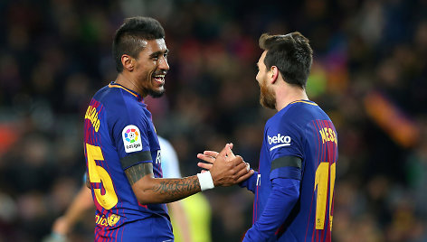 Paulinho ir Lionelis Messi „Barcelona“ ekipoje