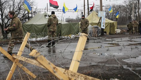 Geležinkelio bėgių į Rytų Ukrainą blokada