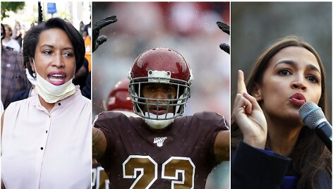 JAV politikės M.Bowser (kairėje) ir A.Ocasio-Cortez (de&scaron;inėje) mano, kad &bdquo;Washington Redskins&ldquo; turėtų keisti pavadinimą.