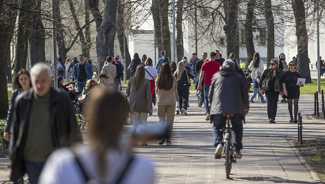 Saulėta sekmadienio popietė Vilniaus centre