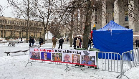 Protestas prie Seimo dėl mokamo testavimo, galimybių paso