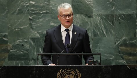 Gitanas Nausėda Jungtinių Tautų Organizacijos Generalinės Asamblėjos tribūnoje