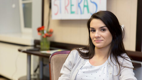 Streike dalyvaujanti mokytoja Veronika