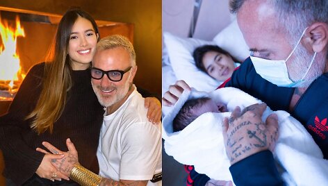 Gianluca Vacchi ir mylimoji Sharon su dukra