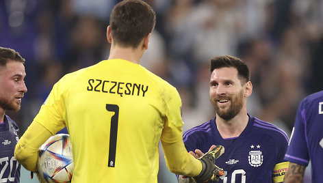 Wojciechas Szczesny ir Lionelis Messi