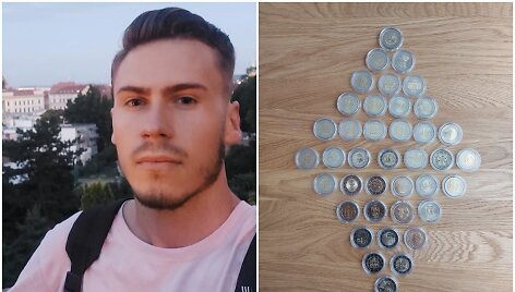 Andrius Steponavičius ir jo surinktos monetos