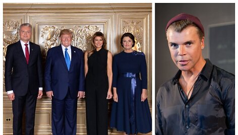 Gitanas Nausėda, Donaldas Trumpas, Melania Trump, Diana Nausėdienė; Juozas Statkevičius