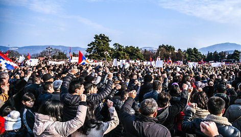 Protestas Stepanakerte dėl Lačino koridoriaus blokados