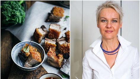 Nida Degutienė ir jos kepta kiaulienos šoninė su traškia odele