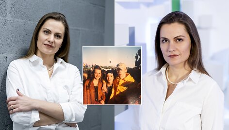 Jurga &Scaron;eduikytė su drauge ir Egidijumi Dragūnu-Sel anksčiau ir dabar
