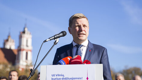 Remigijus &Scaron;ima&scaron;ius pristatė savo sprendimą antrą kartą kandidatuoti į Vilniaus mero postą