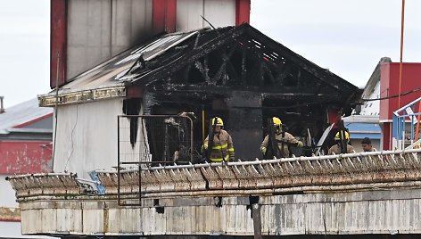 Anglijos Blakpulo kurorte kilęs gaisras sunaikino atrakcioną