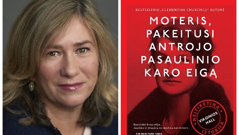 Ra&scaron;ytoja Sonia Purnell ir knygos vir&scaron;elis. 15min koliažas