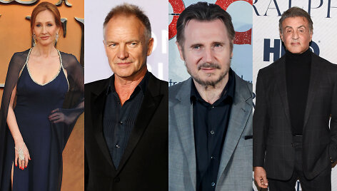 J.K.Rowling, Stingas, Liamas Neesonas, Sylvesteris Stallone
