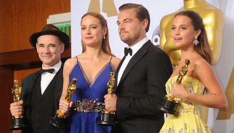 Markas Rylance'as, Brie Larson, Leonardo DiCaprio ir Alicia Vikander