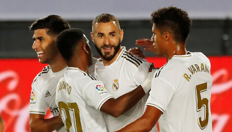 Karemas Benzema pelnė 18-ąjį įvartį lygoje &scaron;į sezoną.