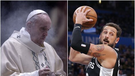 Popiežius Pranci&scaron;kus ir Marco Belinelli