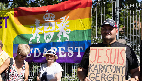 Protestuotojai už Budape&scaron;to &bdquo;Pride&ldquo; / ATTILA VOLGYI / AFP